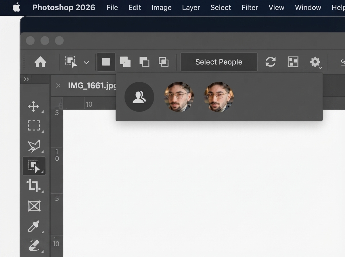 Photoshop 2026 Select People on-device neural selection